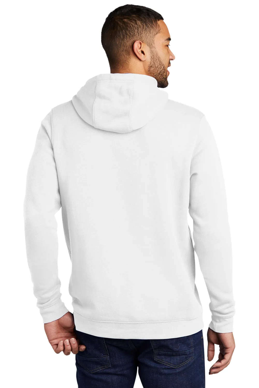 Nike Mens Club Fleece Hooded Sweatshirt Hoodie w/ Pouch Pocket - White