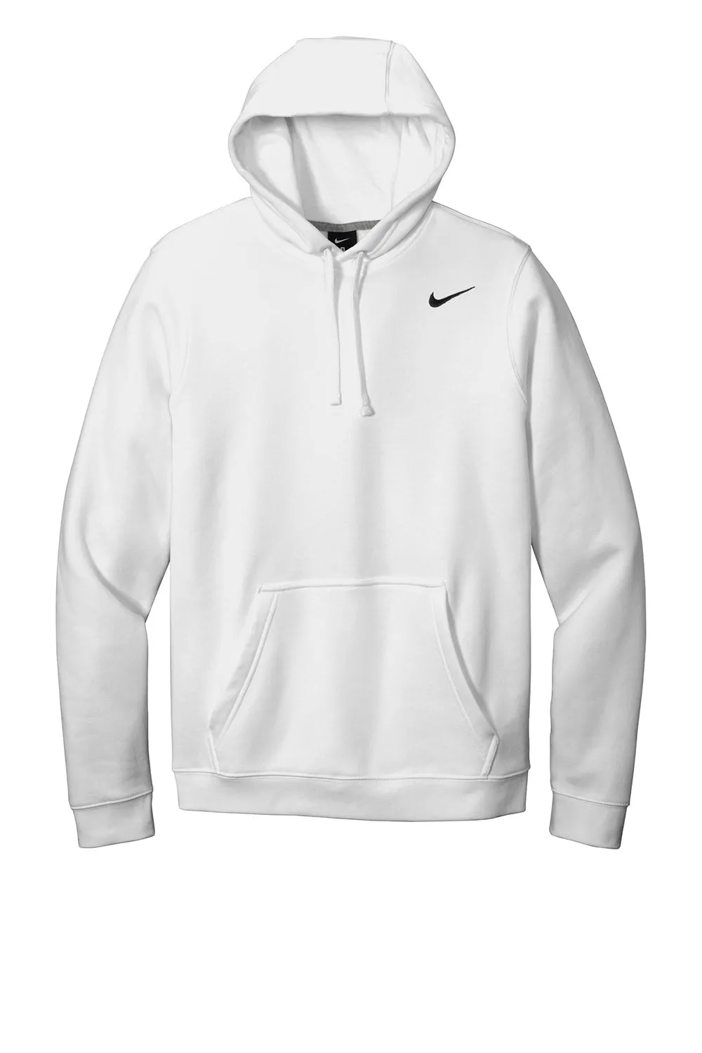 Nike Mens Club Fleece Hooded Sweatshirt Hoodie w/ Pouch Pocket - White