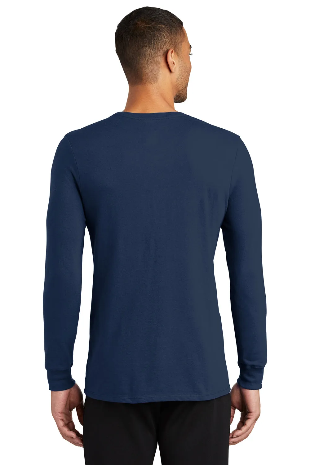 Nike Mens Dri-Fit Moisture Wicking Long Sleeve Crewneck T-Shirt - College Navy Blue