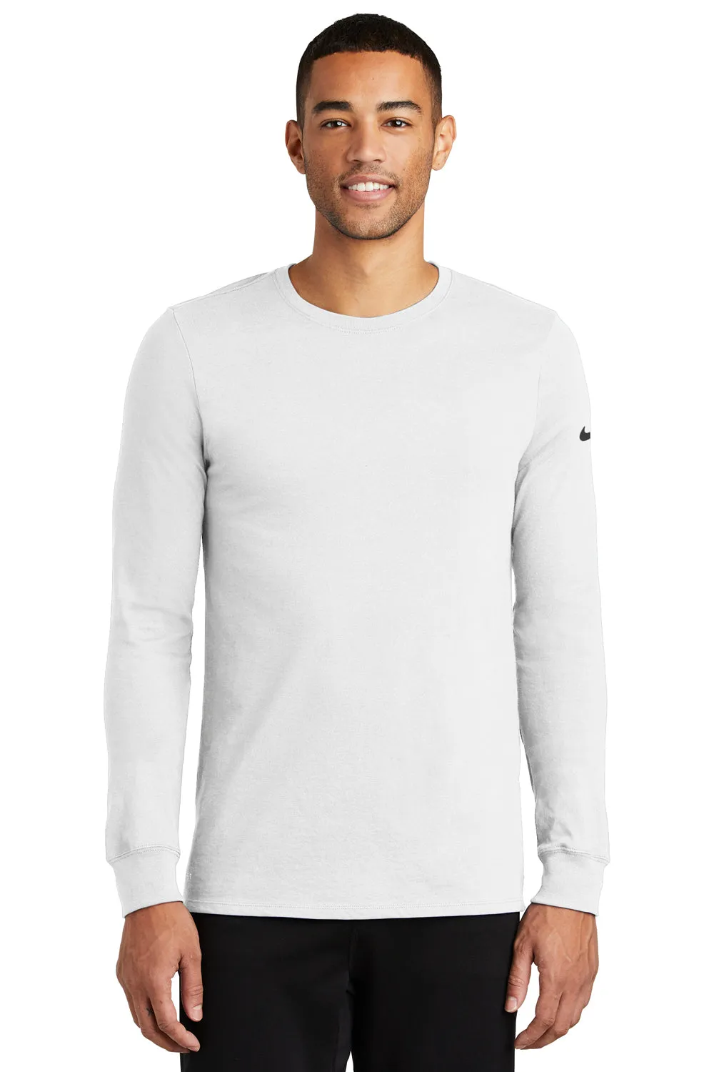 Nike Mens Dri-Fit Moisture Wicking Long Sleeve Crewneck T-Shirt - White