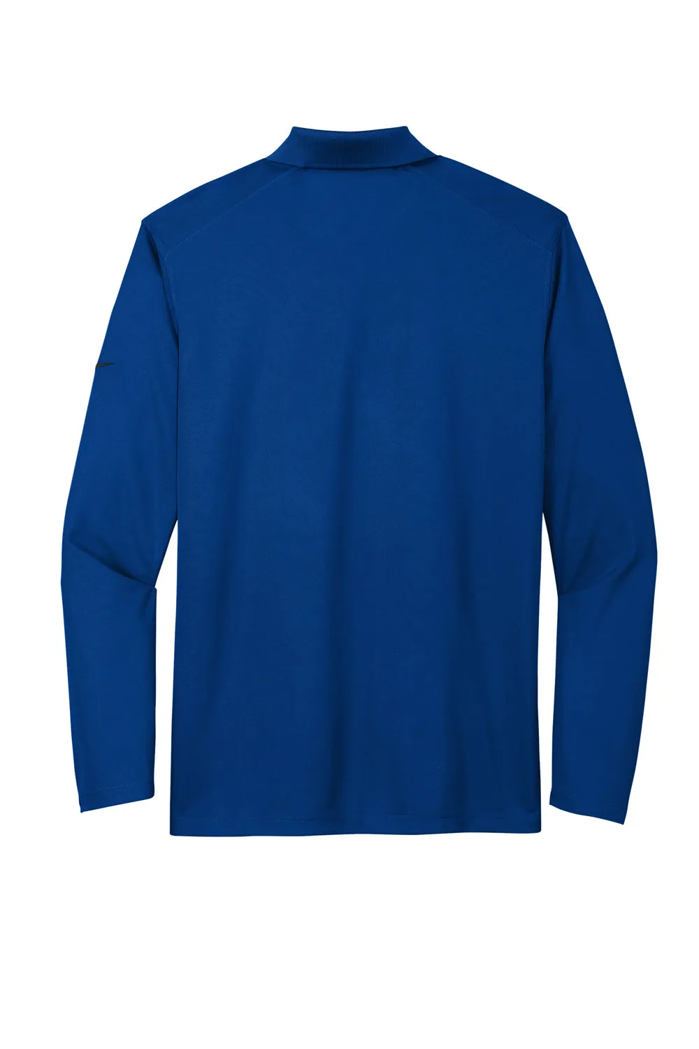 Nike Mens Dri-Fit Moisture Wicking Micro Pique 2.0 Long Sleeve Polo Shirt - Gym Blue