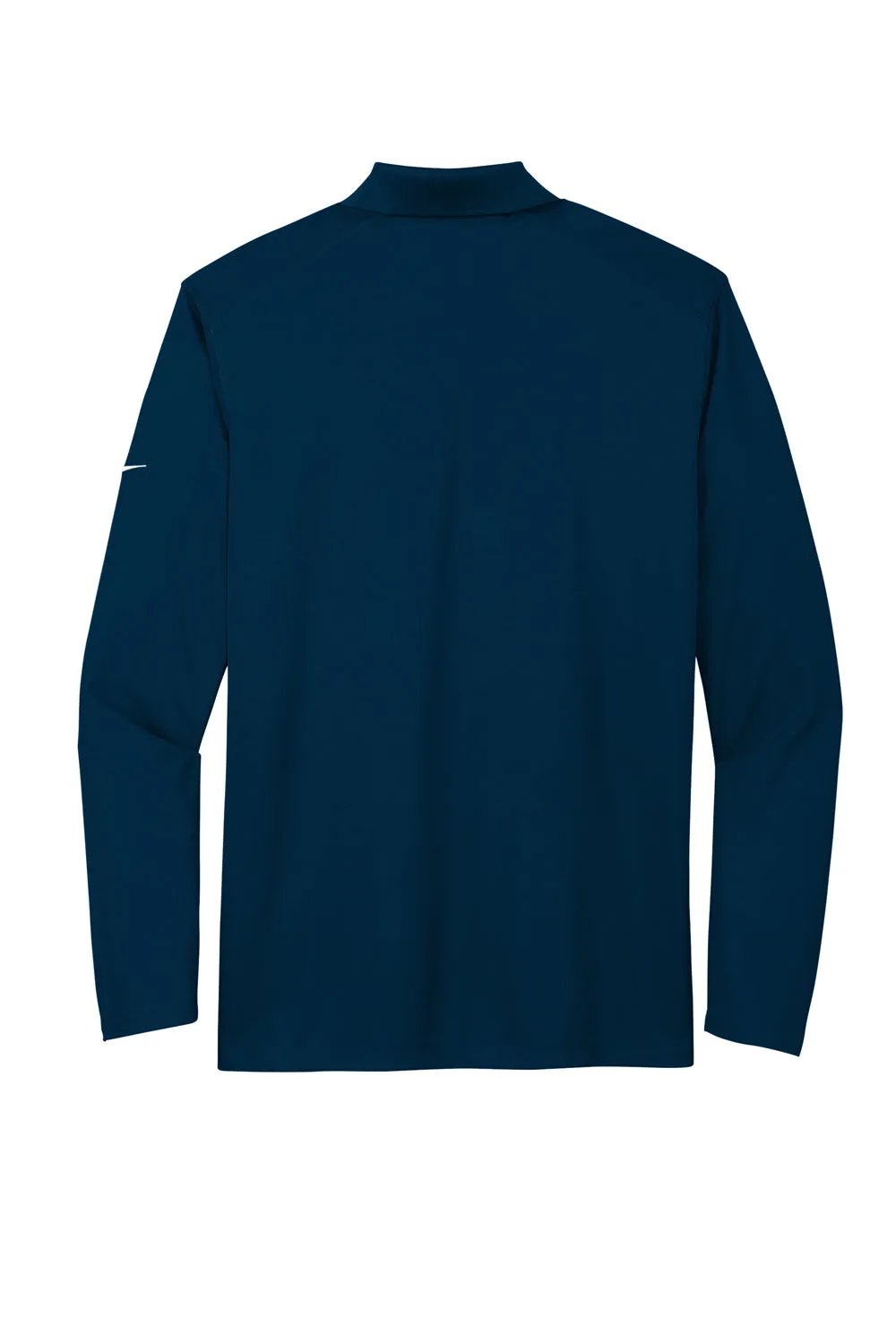 Nike Mens Dri-Fit Moisture Wicking Micro Pique 2.0 Long Sleeve Polo Shirt - Navy Blue