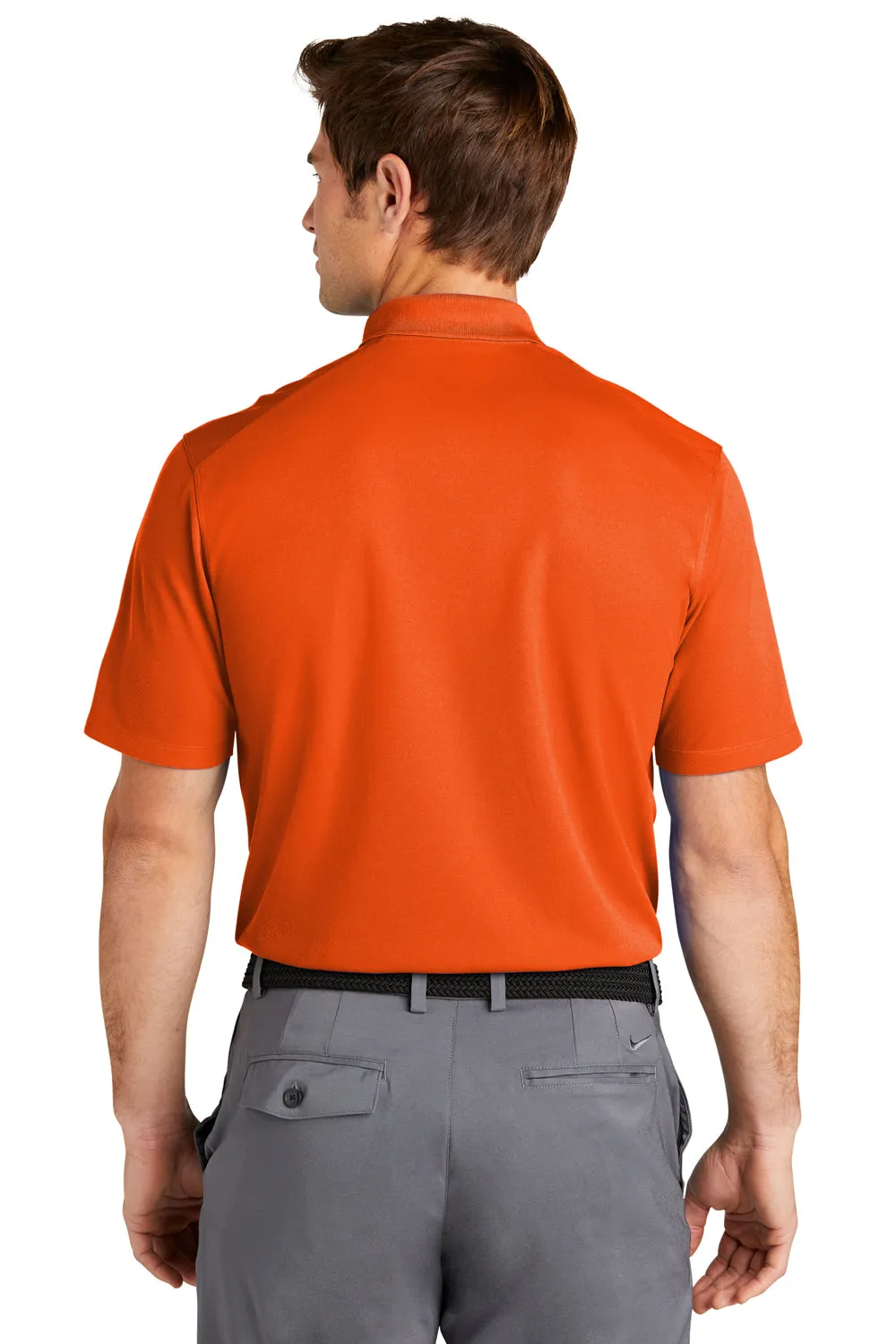 Nike Mens Dri-Fit Moisture Wicking Micro Pique 2.0 Short Sleeve Polo Shirt - Brilliant Orange