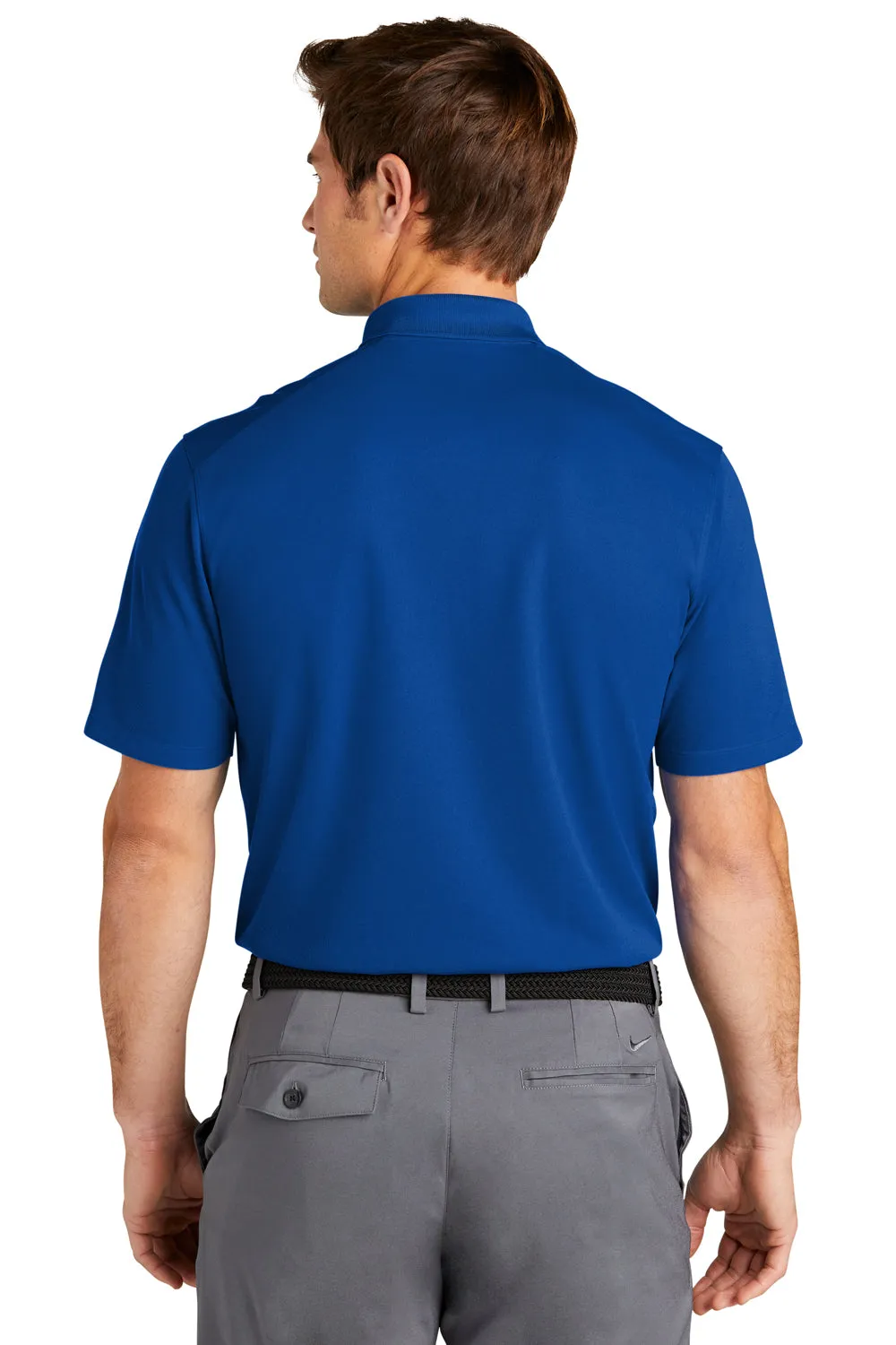 Nike Mens Dri-Fit Moisture Wicking Micro Pique 2.0 Short Sleeve Polo Shirt - Gym Blue