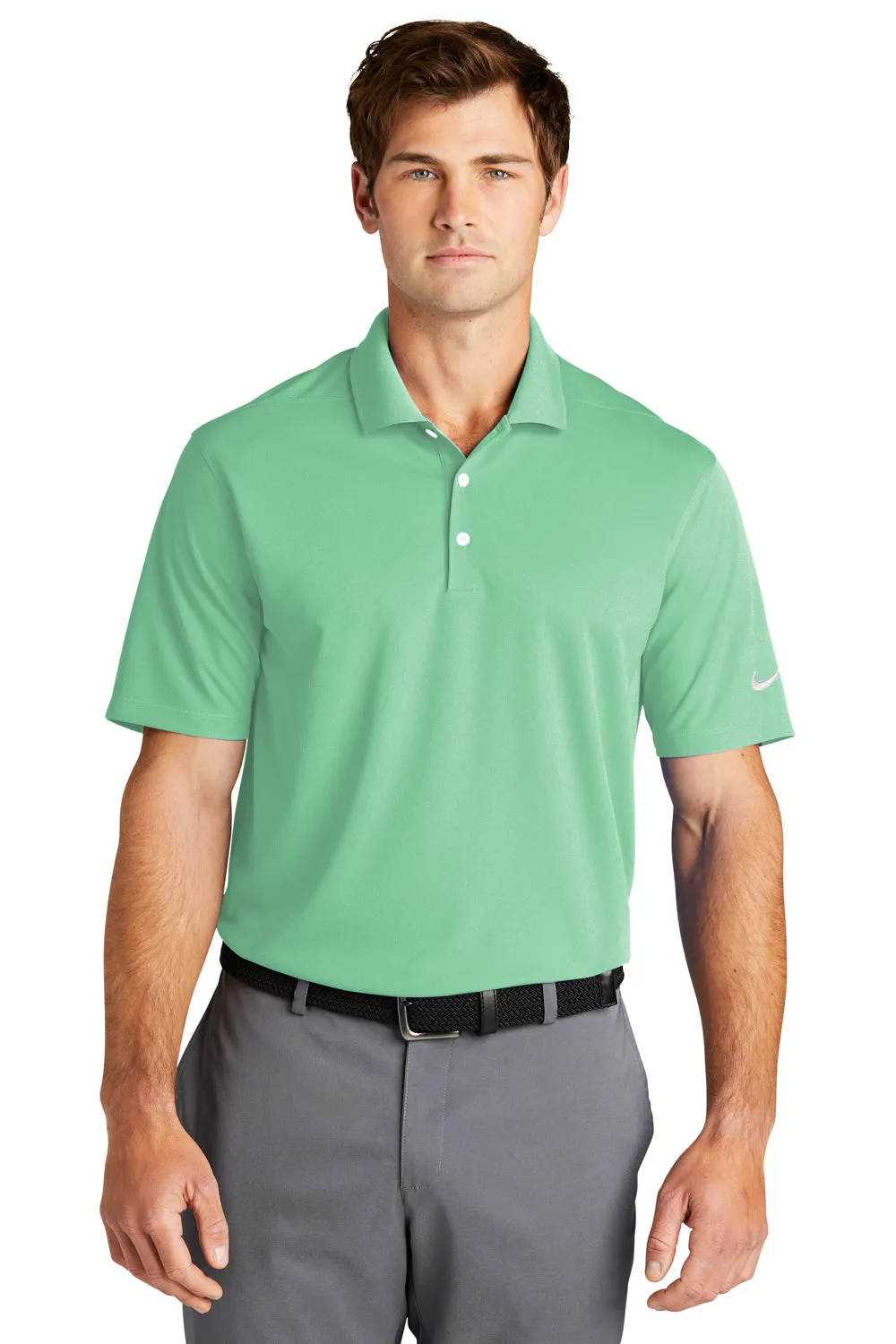 Nike Mens Dri-Fit Moisture Wicking Micro Pique 2.0 Short Sleeve Polo Shirt - Mint Green