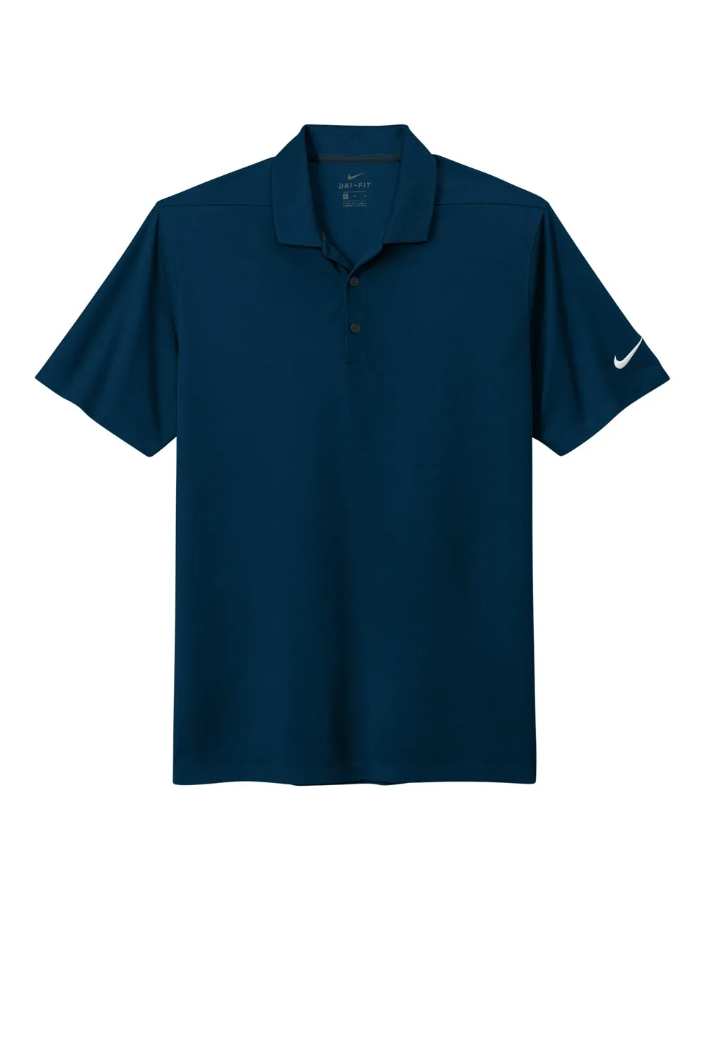 Nike Mens Dri-Fit Moisture Wicking Micro Pique 2.0 Short Sleeve Polo Shirt - Navy Blue