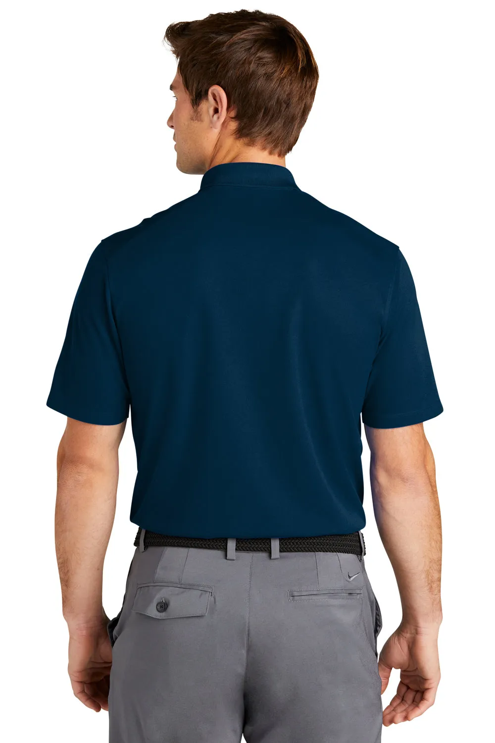 Nike Mens Dri-Fit Moisture Wicking Micro Pique 2.0 Short Sleeve Polo Shirt - Navy Blue