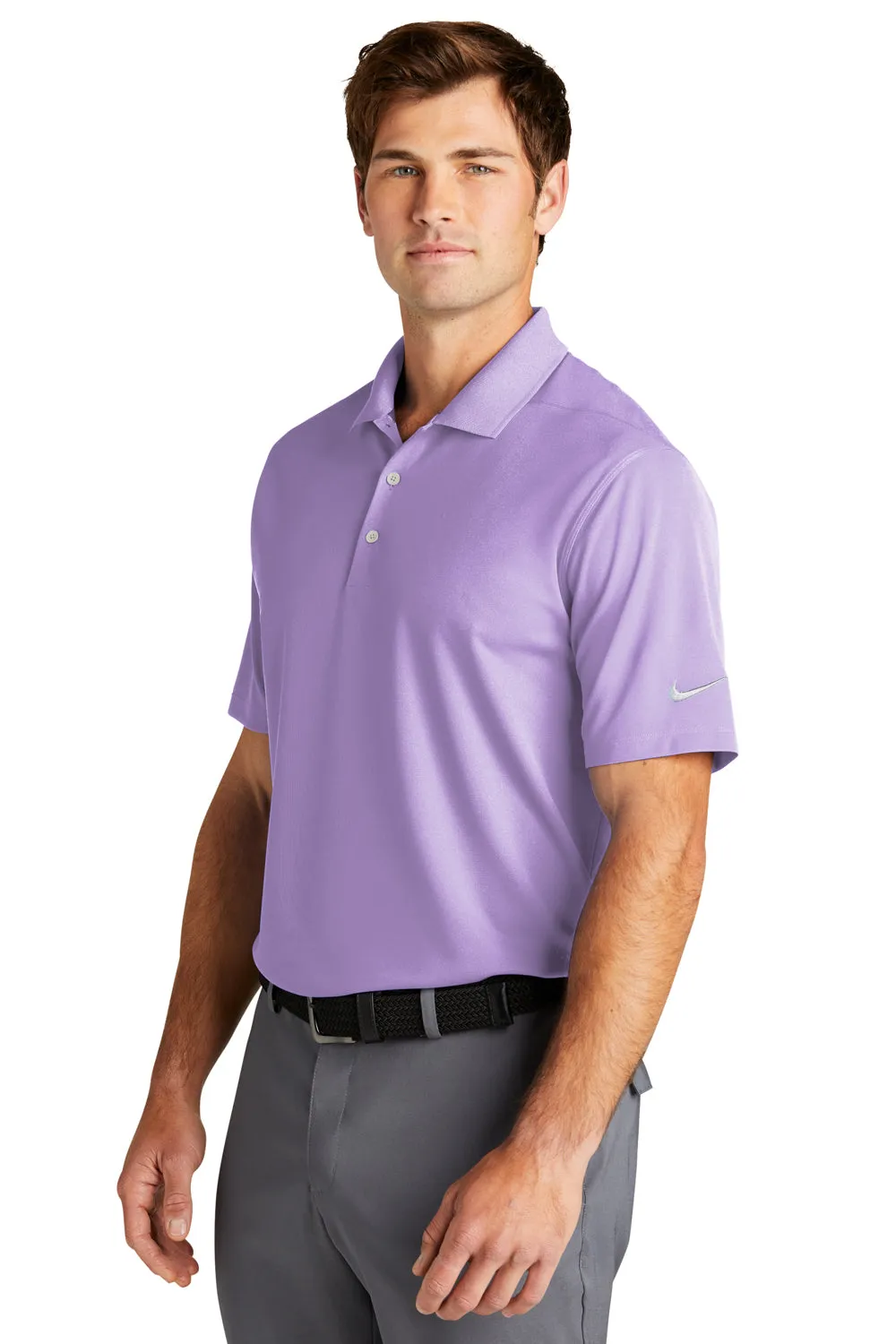 Nike Mens Dri-Fit Moisture Wicking Micro Pique 2.0 Short Sleeve Polo Shirt - Urban Lilac Purple