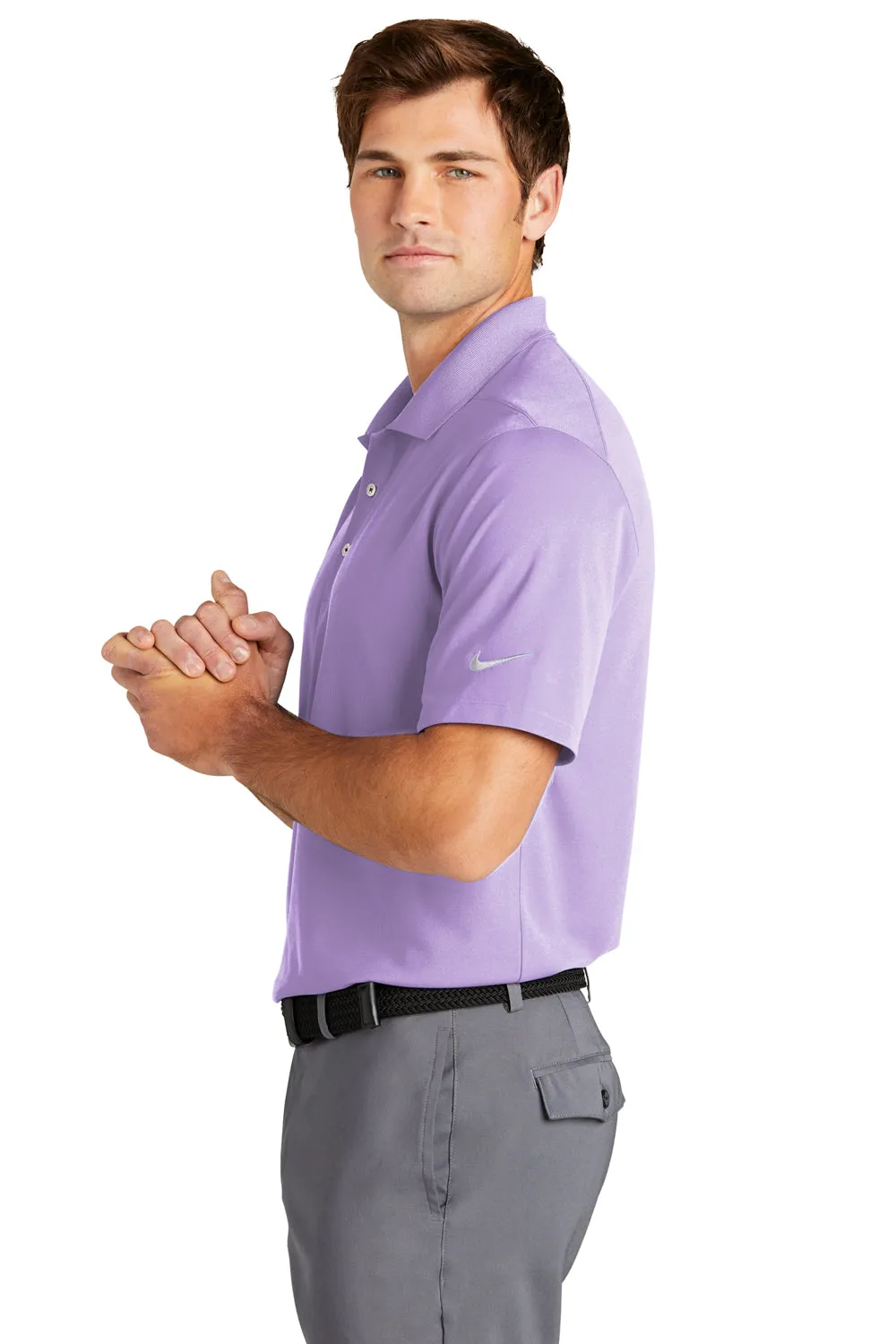 Nike Mens Dri-Fit Moisture Wicking Micro Pique 2.0 Short Sleeve Polo Shirt - Urban Lilac Purple