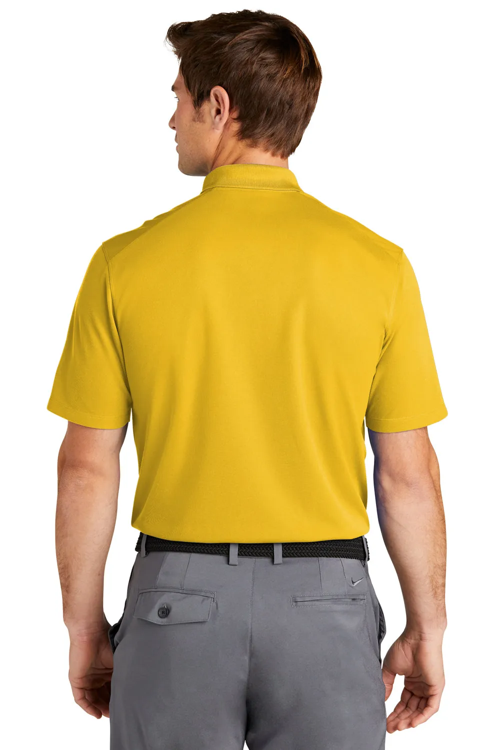 Nike Mens Dri-Fit Moisture Wicking Micro Pique 2.0 Short Sleeve Polo Shirt - Varsity Maize Yellow