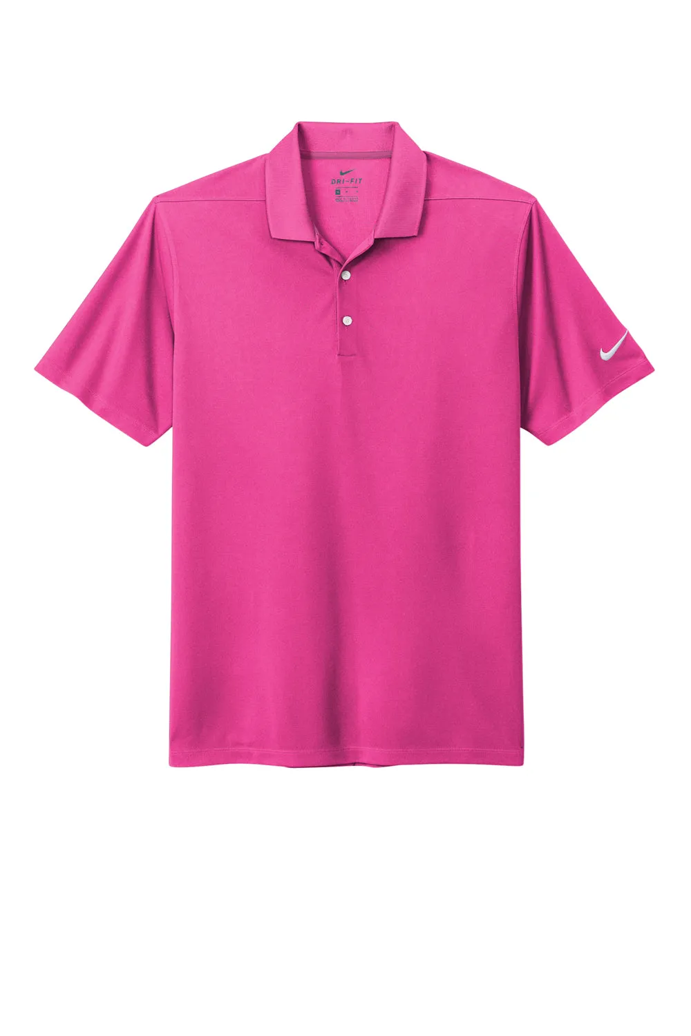 Nike Mens Dri-Fit Moisture Wicking Micro Pique 2.0 Short Sleeve Polo Shirt - Vivid Pink