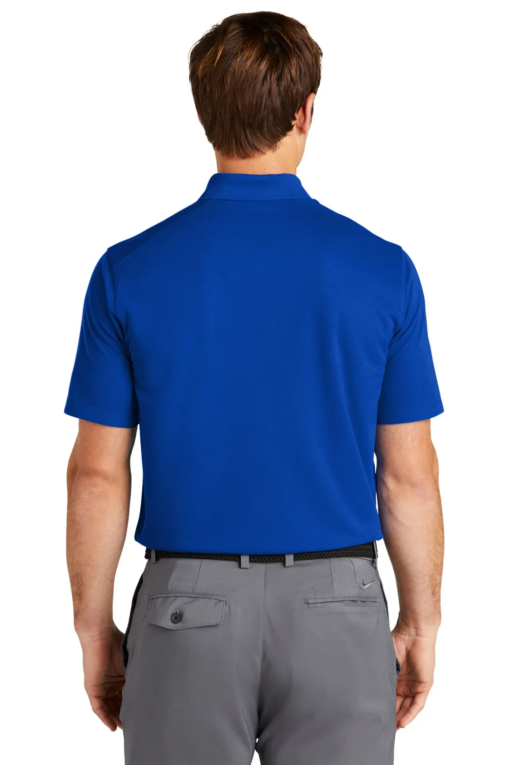 Nike Mens Dri-Fit Moisture Wicking Micro Pique 2.0 Short Sleeve Polo Shirt w/ Pocket - Game Royal Blue