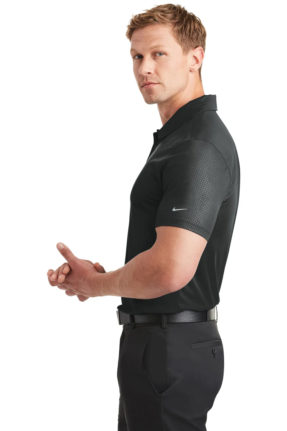 Nike Mens Dri-Fit Moisture Wicking Short Sleeve Polo Shirt - Black