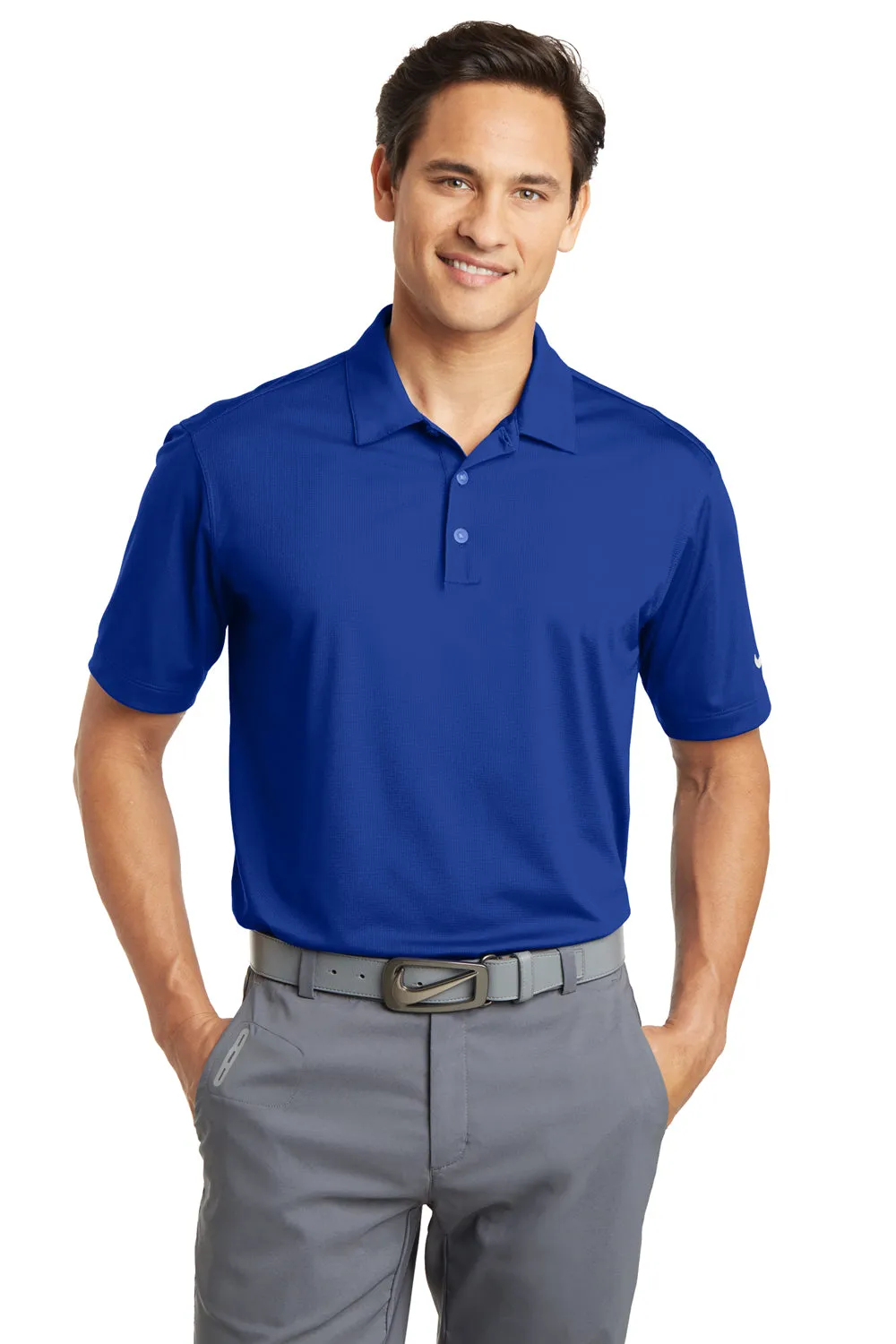 Nike Mens Dri-Fit Moisture Wicking Short Sleeve Polo Shirt - Royal Blue