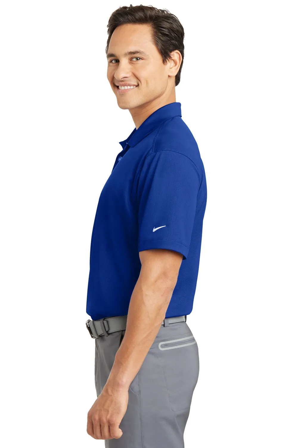 Nike Mens Dri-Fit Moisture Wicking Short Sleeve Polo Shirt - Royal Blue