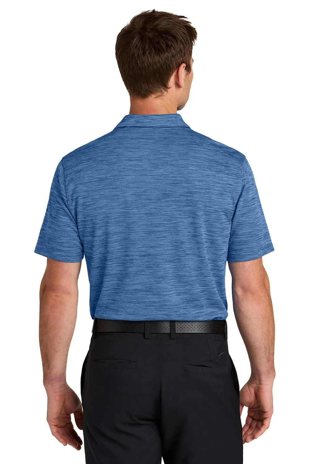 Nike Mens Dri-Fit Moisture Wicking Striated Short Sleeve Polo Shirt - Game Royal Blue