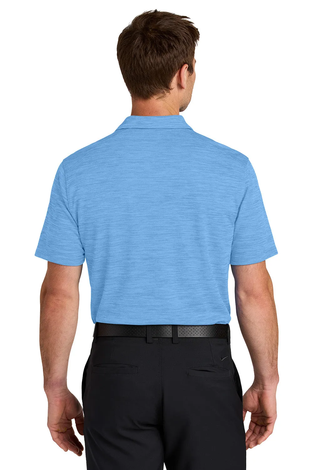 Nike Mens Dri-Fit Moisture Wicking Striated Short Sleeve Polo Shirt - University Blue