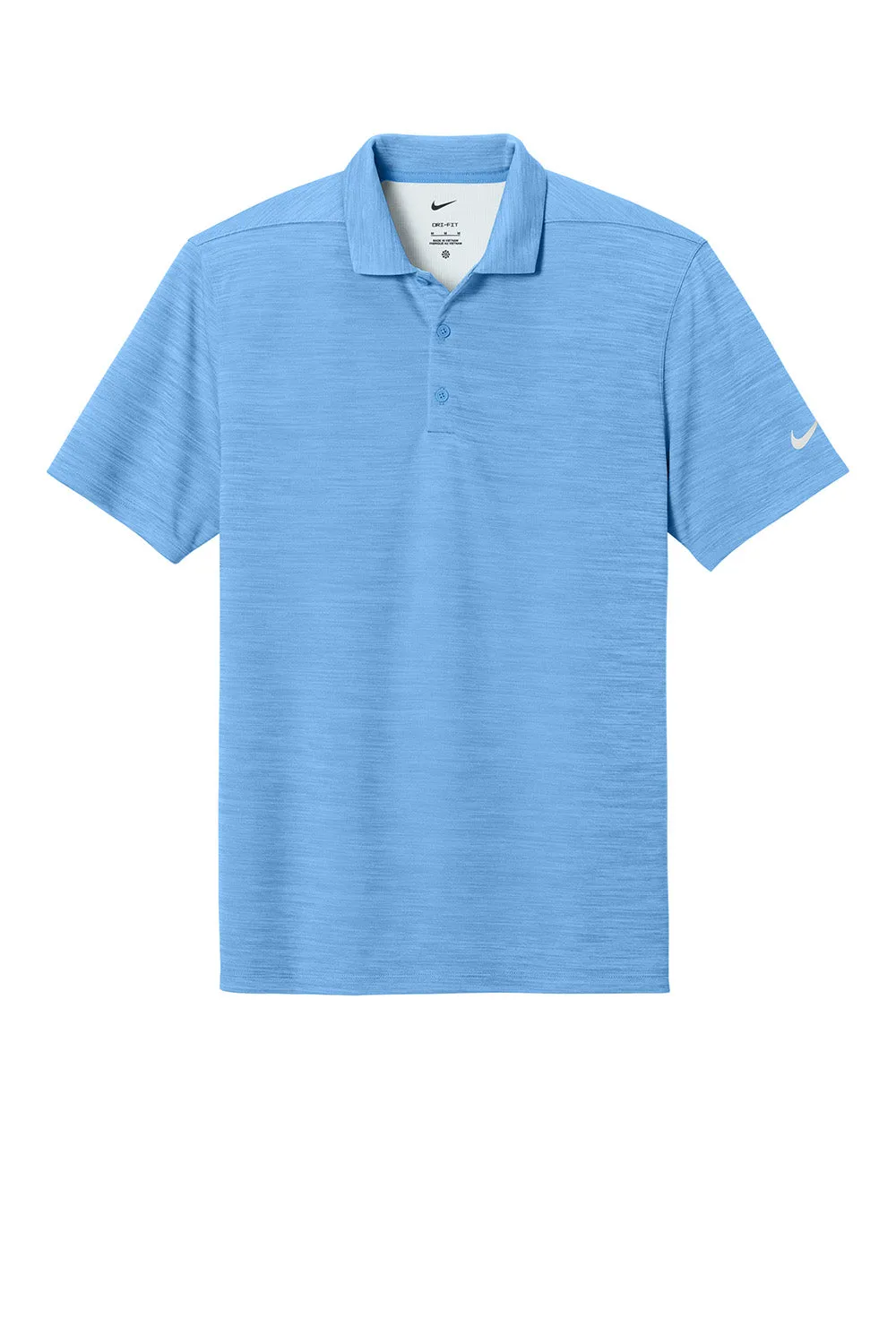 Nike Mens Dri-Fit Moisture Wicking Striated Short Sleeve Polo Shirt - University Blue