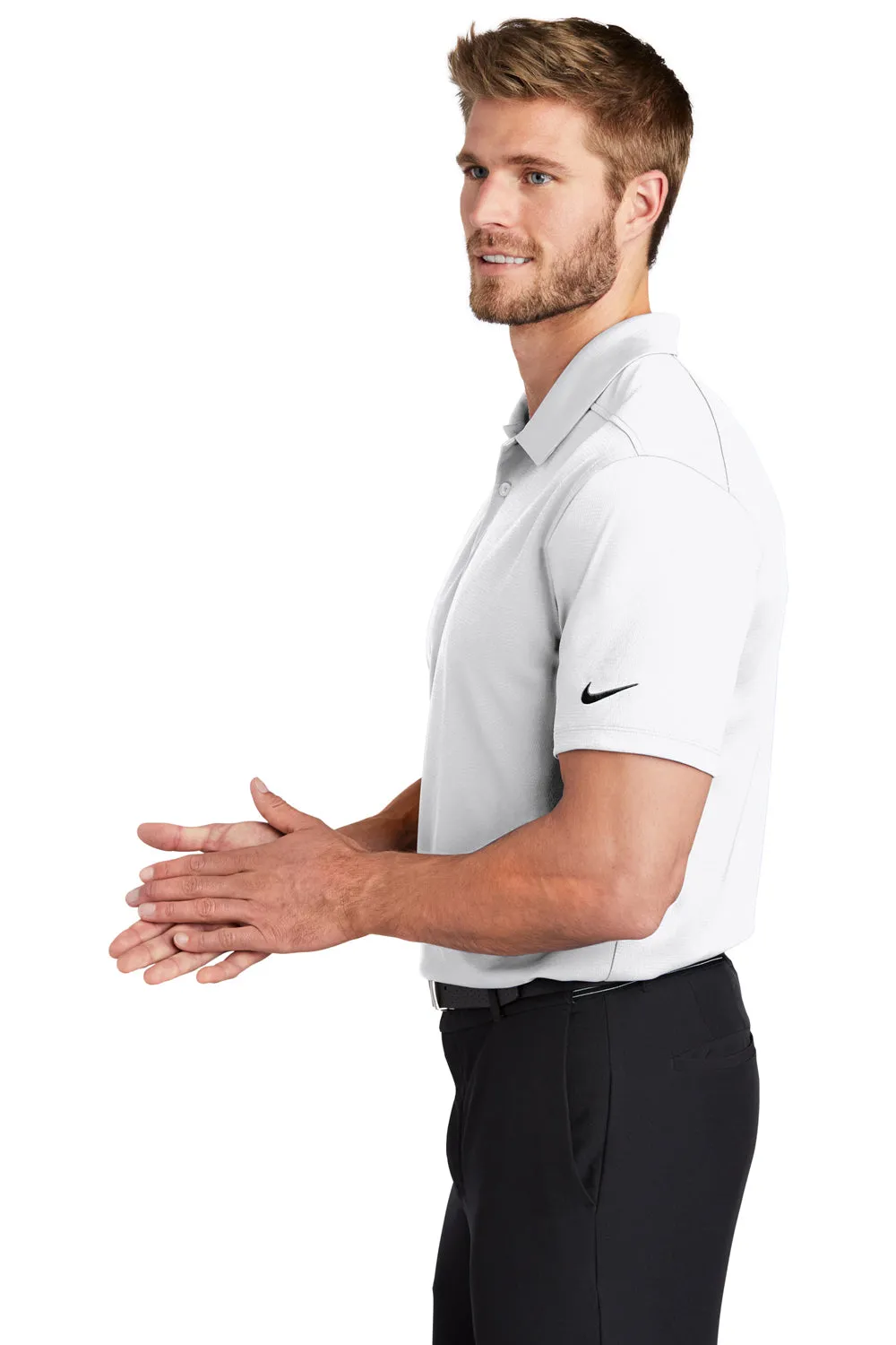Nike Mens Essential Dri-Fit Moisture Wicking Short Sleeve Polo Shirt - White