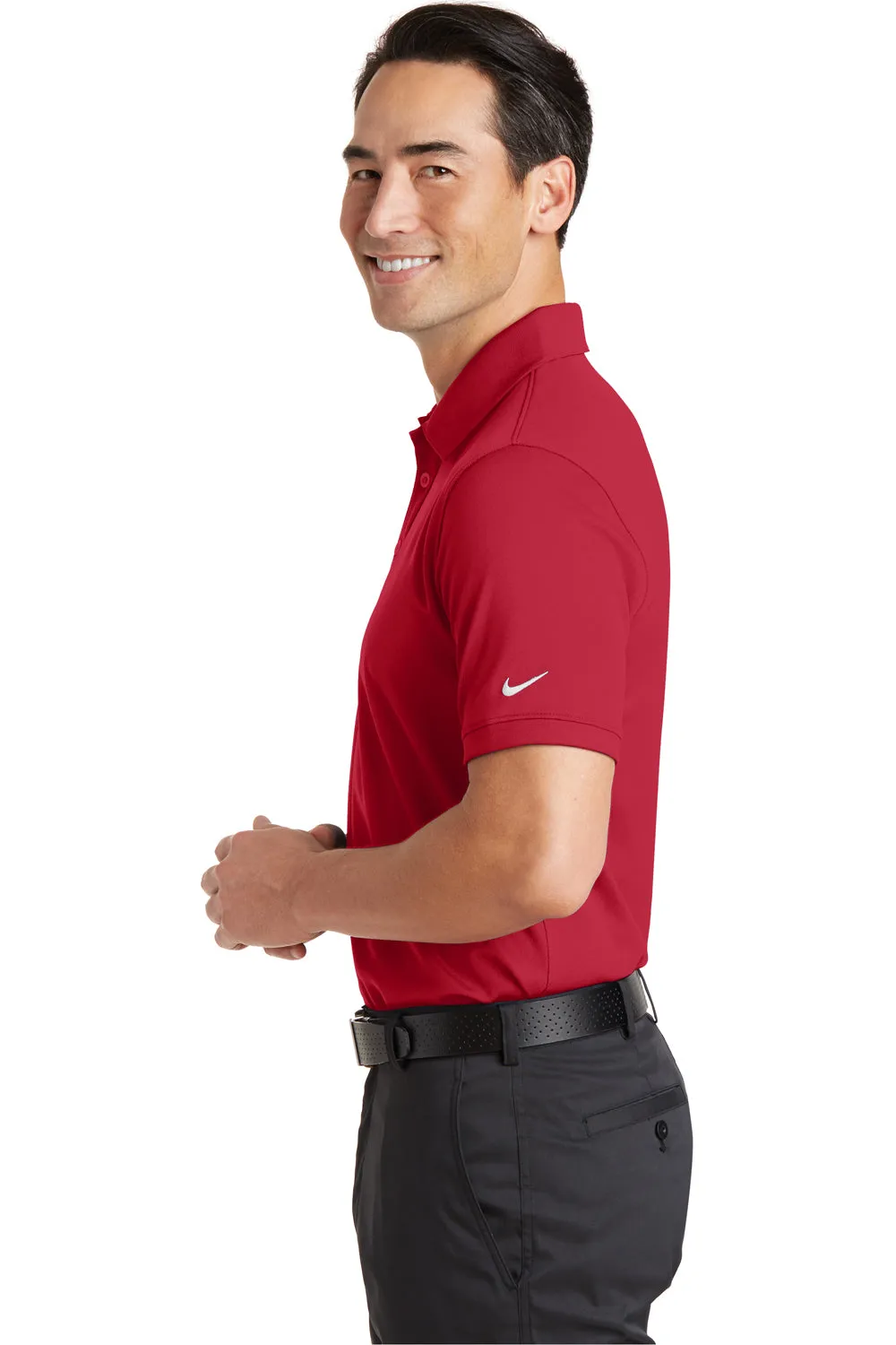 Nike Mens Icon Dri-Fit Moisture Wicking Short Sleeve Polo Shirt - Gym Red