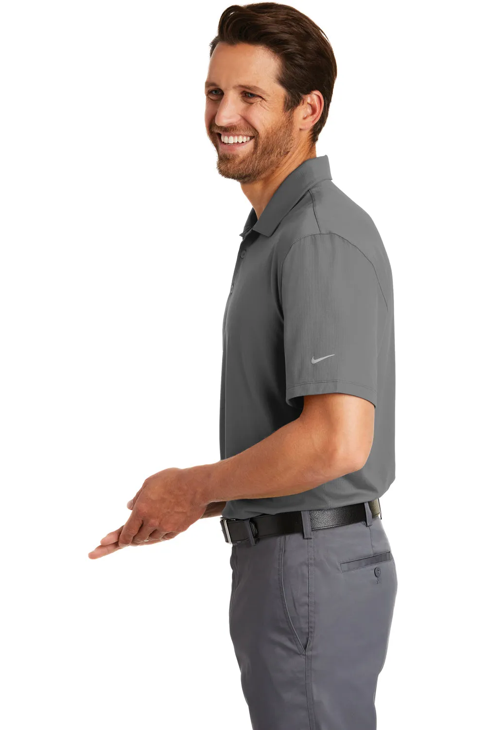 Nike Mens Legacy Dri-Fit Moisture Wicking Short Sleeve Polo Shirt - Dark Grey