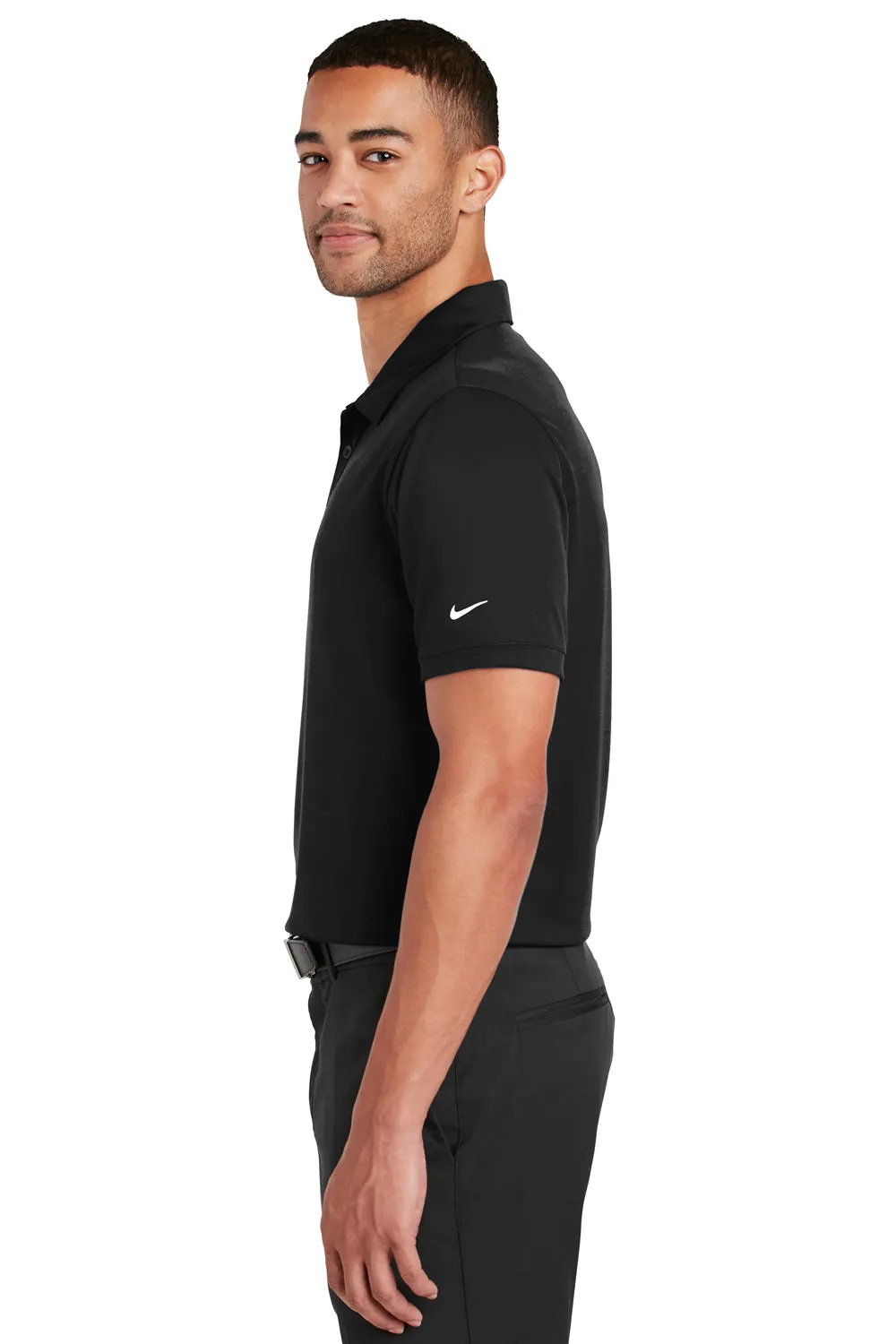Nike Mens Players Dri-Fit Moisture Wicking Short Sleeve Polo Shirt - Black