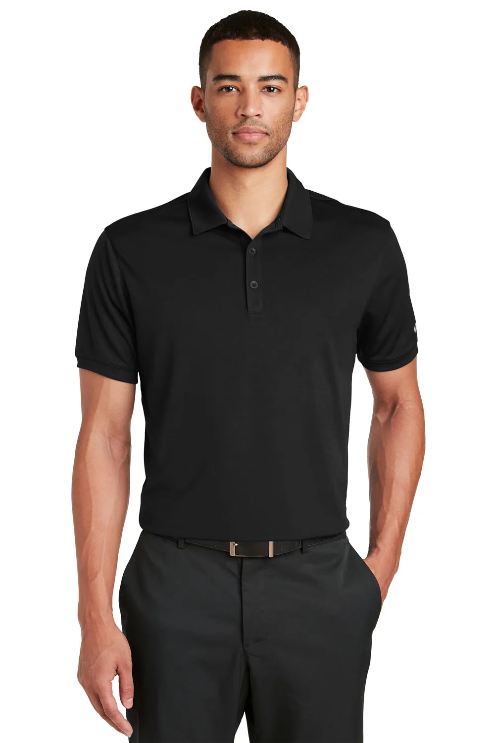 Nike Mens Players Dri-Fit Moisture Wicking Short Sleeve Polo Shirt - Black