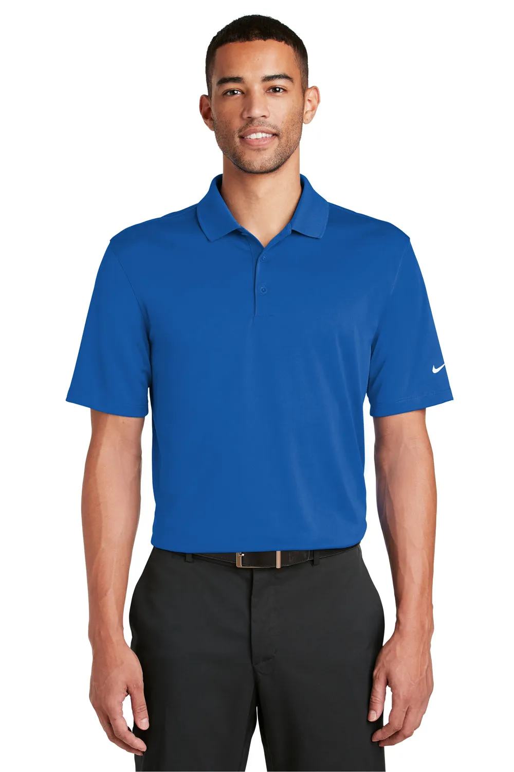 Nike Mens Players Dri-Fit Moisture Wicking Short Sleeve Polo Shirt - Gym Blue