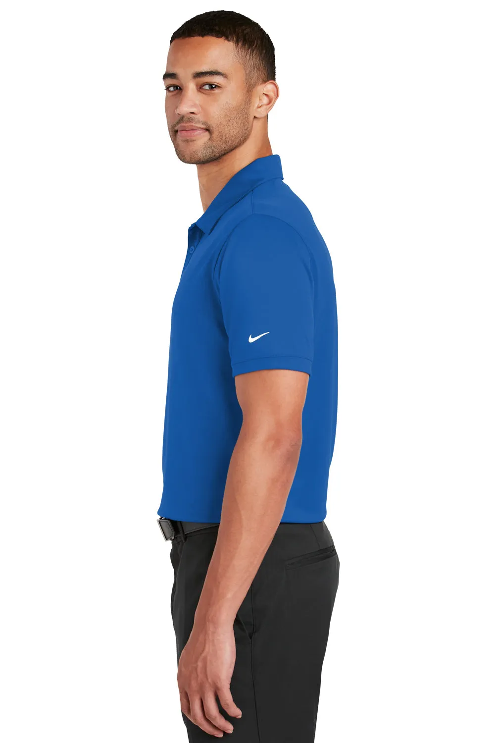 Nike Mens Players Dri-Fit Moisture Wicking Short Sleeve Polo Shirt - Gym Blue