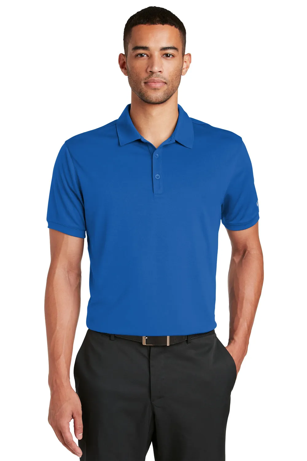 Nike Mens Players Dri-Fit Moisture Wicking Short Sleeve Polo Shirt - Gym Blue