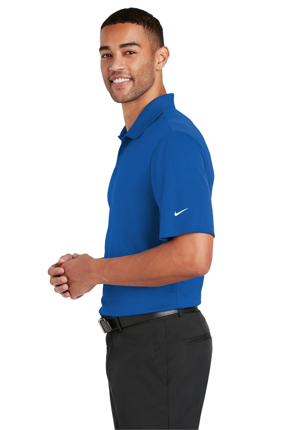 Nike Mens Players Dri-Fit Moisture Wicking Short Sleeve Polo Shirt - Gym Blue
