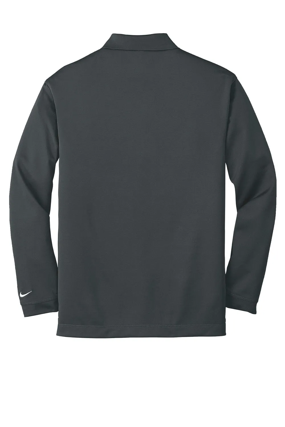 Nike Mens Stretch Tech Dri-Fit Moisture Wicking Long Sleeve Polo Shirt - Anthracite Grey