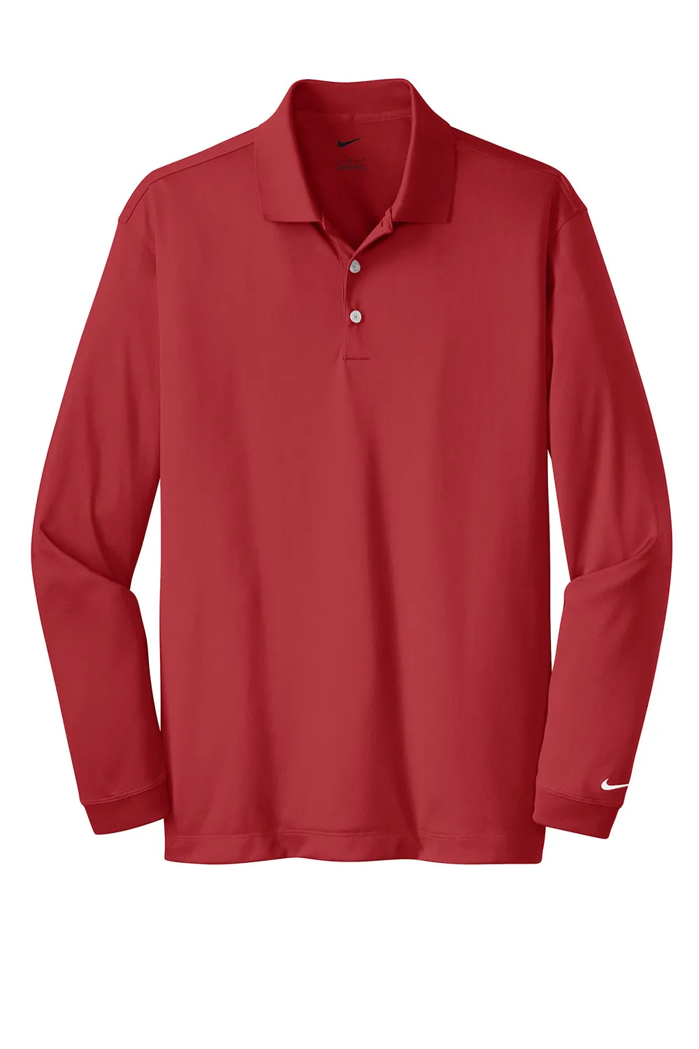 Nike Mens Stretch Tech Dri-Fit Moisture Wicking Long Sleeve Polo Shirt - Varsity Red