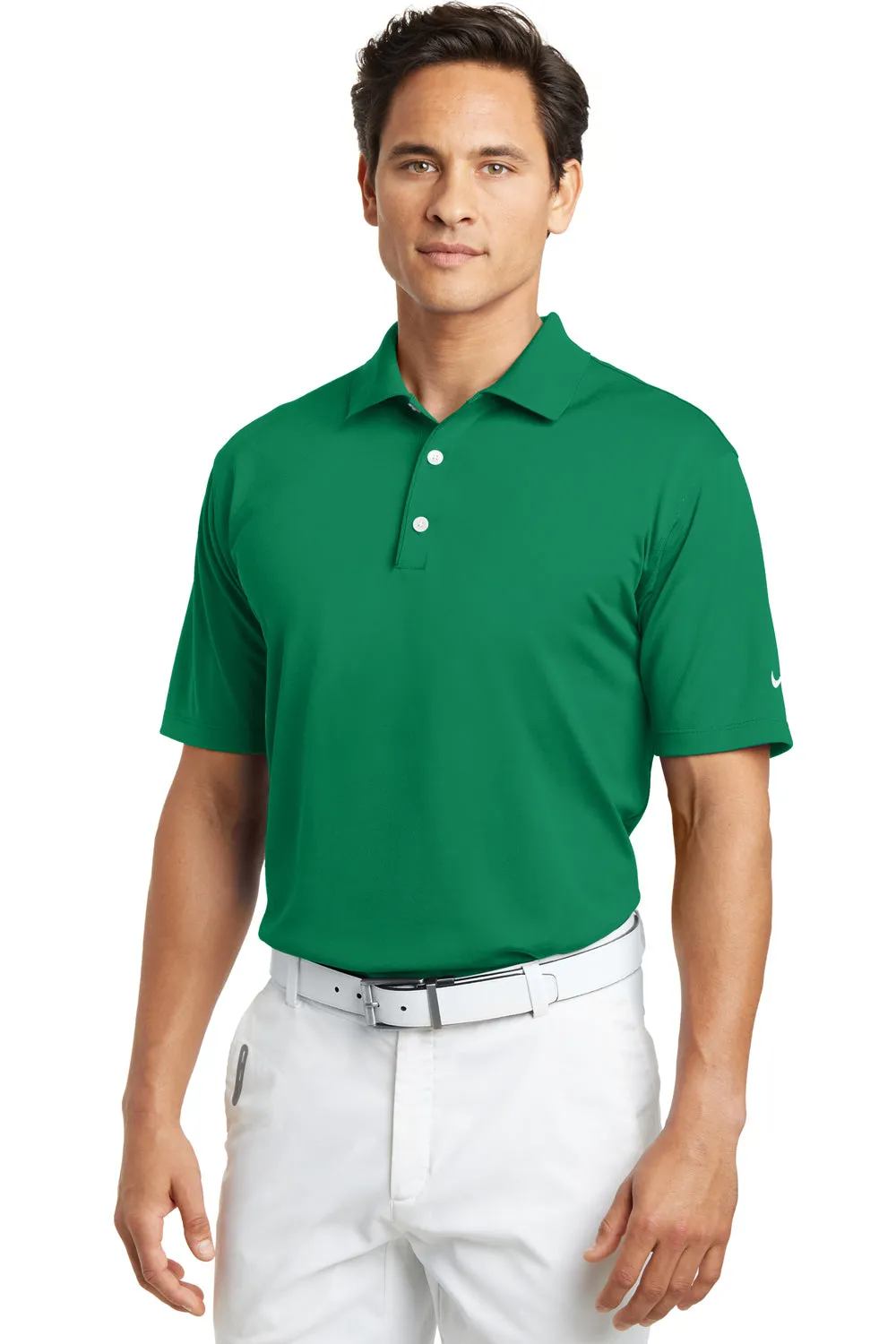 Nike Mens Tech Basic Dri-Fit Moisture Wicking Short Sleeve Polo Shirt - Lucky Green