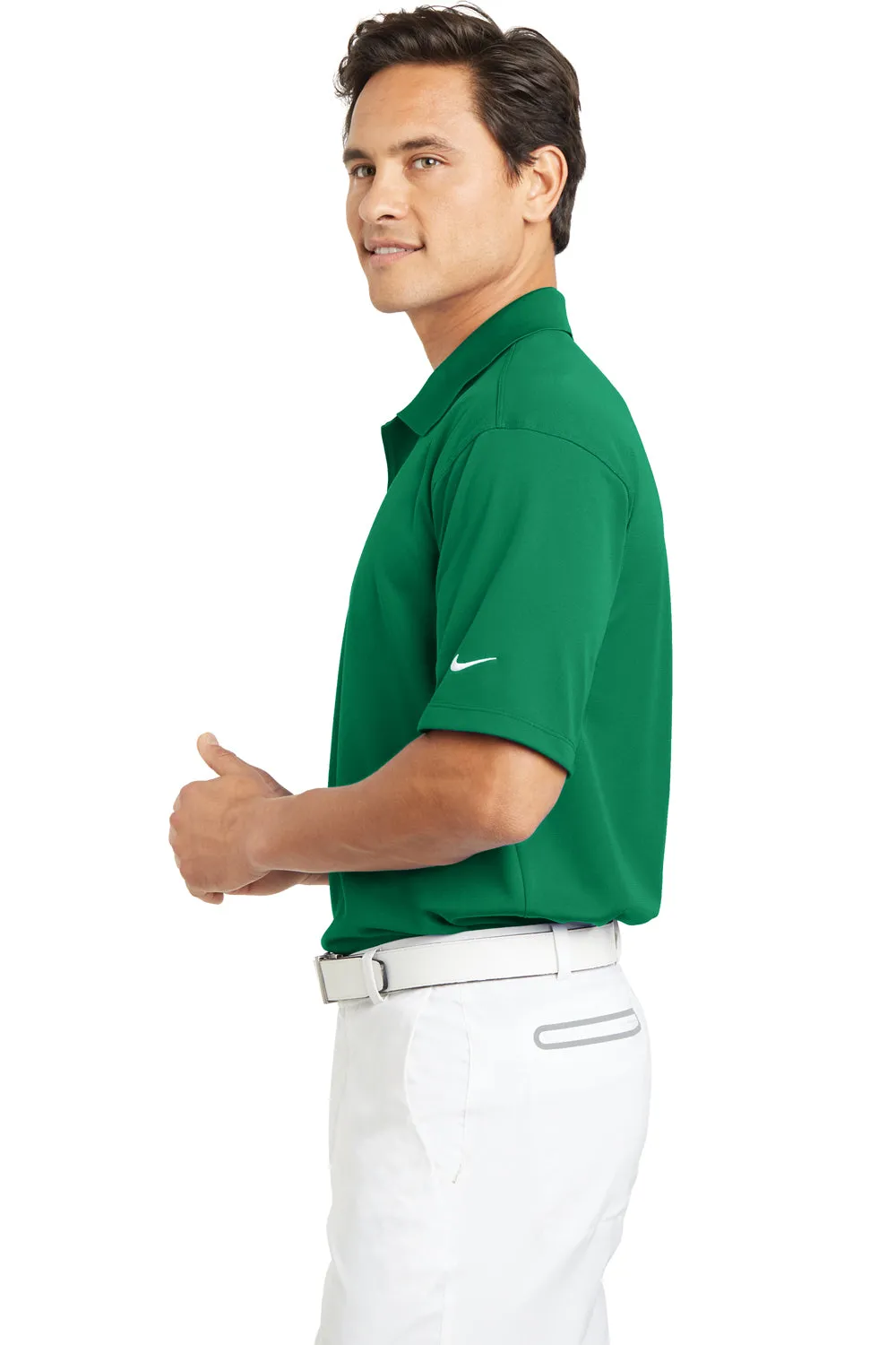 Nike Mens Tech Basic Dri-Fit Moisture Wicking Short Sleeve Polo Shirt - Lucky Green