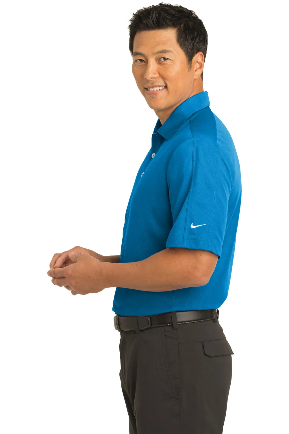 Nike Mens Tech Sport Dri-Fit Moisture Wicking Short Sleeve Polo Shirt - Pacific Blue