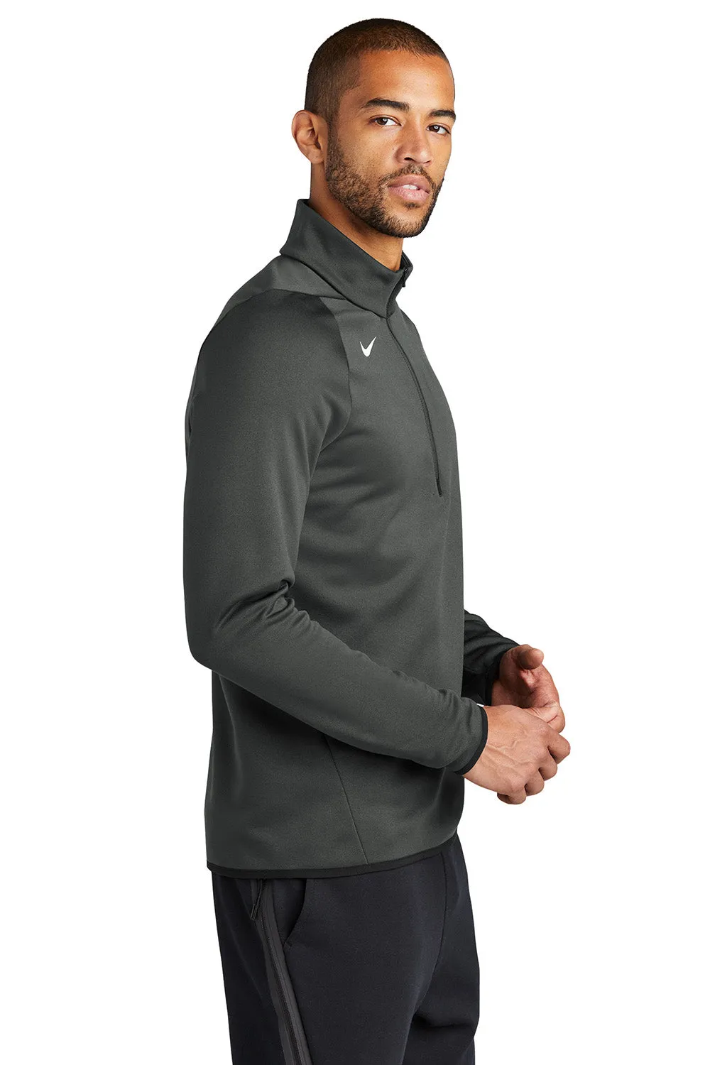 Nike Mens Therma-Fit Moisture Wicking Fleece 1/4 Zip Sweatshirt - Team Anthracite Grey