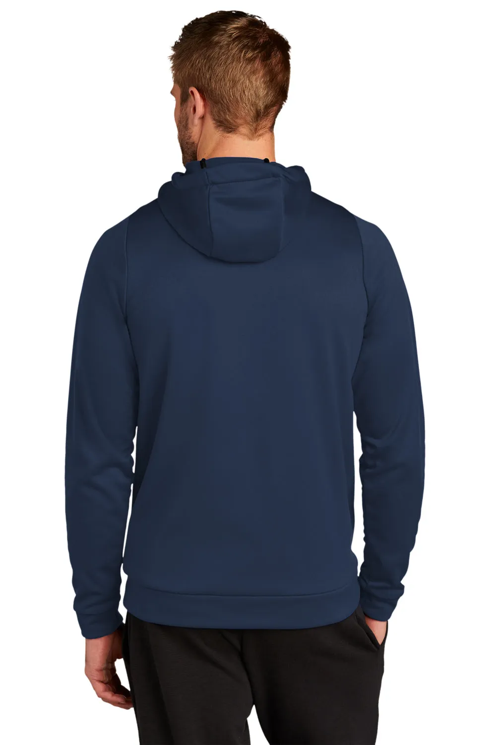 Nike Mens Therma-Fit Moisture Wicking Fleece Hooded Sweatshirt Hoodie w/ Pouch Pocket - Team Navy Blue