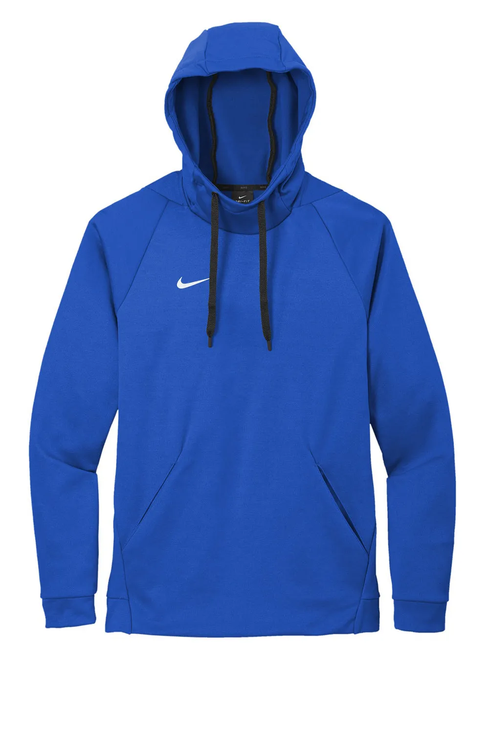 Nike Mens Therma-Fit Moisture Wicking Fleece Hooded Sweatshirt Hoodie w/ Pouch Pocket - Team Royal Blue