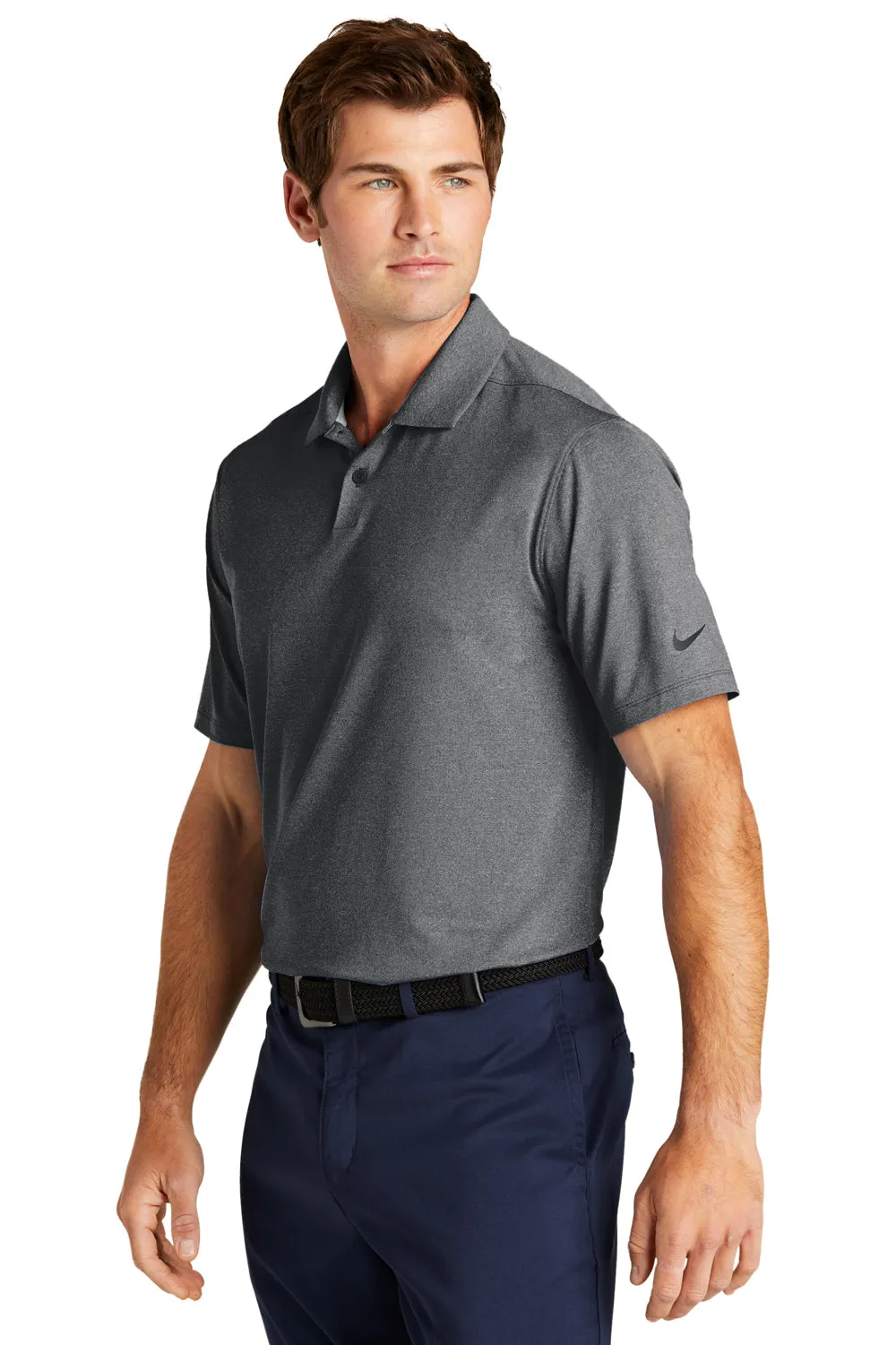 Nike Mens Vapor Dri-Fit Moisture Wicking Short Sleeve Polo Shirt - Heather Black