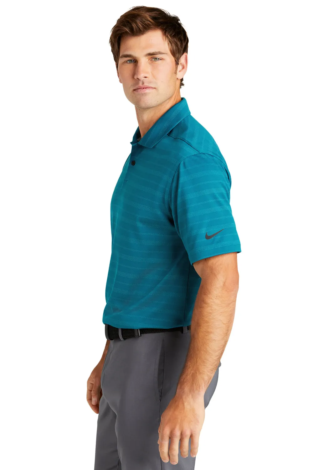 Nike Mens Vapor Jacquard Dri-Fit Moisture Wicking Short Sleeve Polo Shirt - Marina Blue