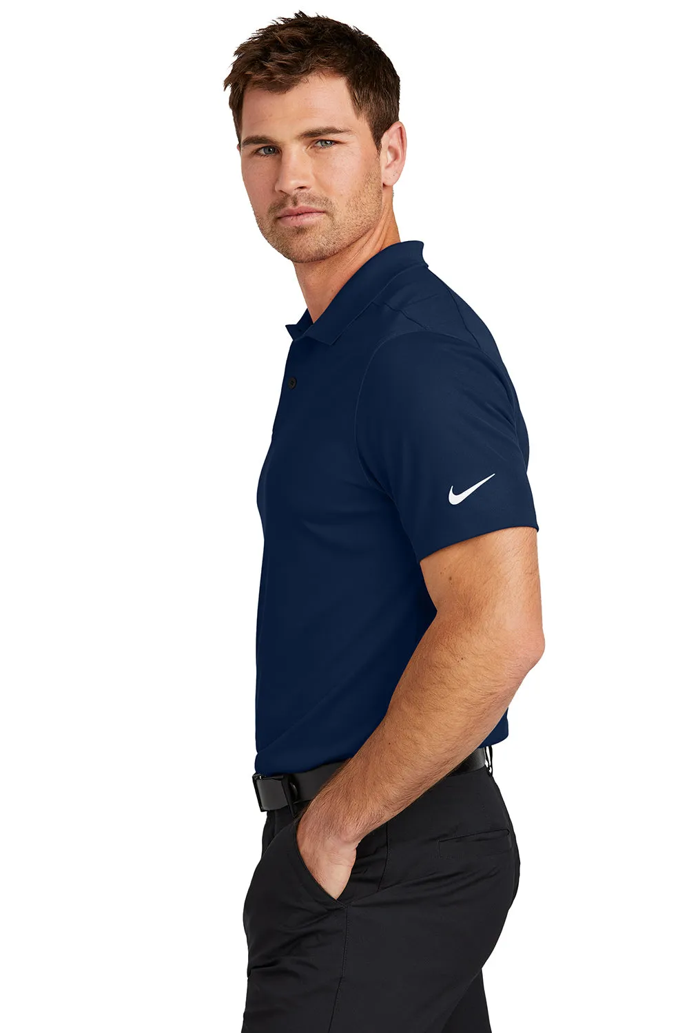 Nike Mens Victory Dri-Fit Moisture Wicking Short Sleeve Polo Shirt - College Navy Blue