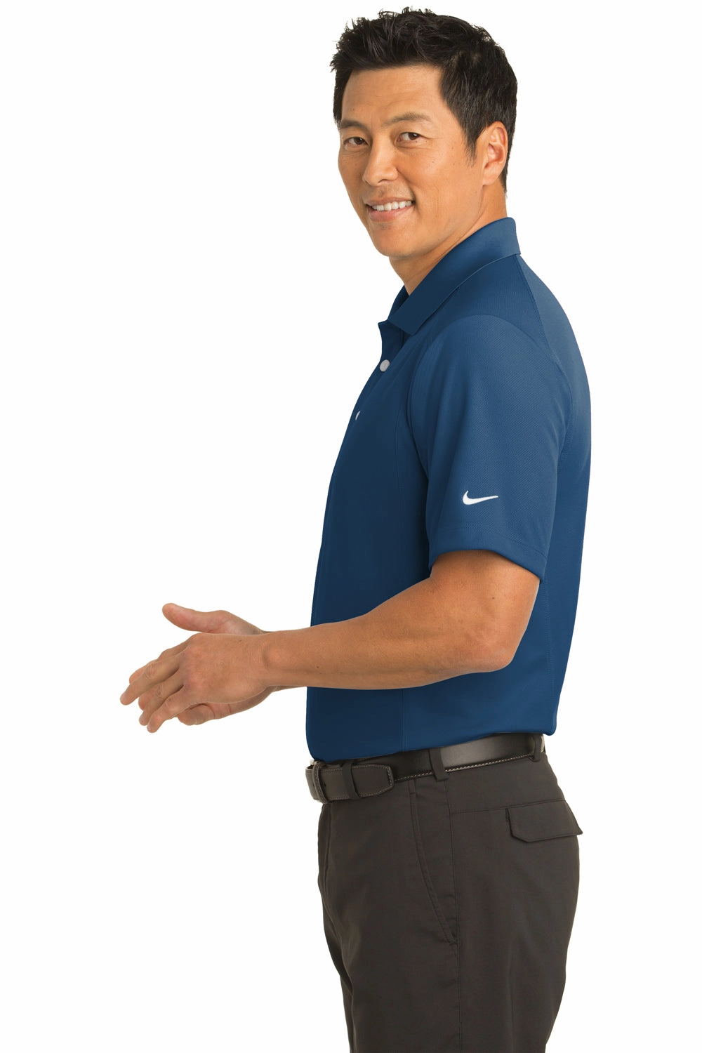 Nike Mens Classic Dri-Fit Moisture Wicking Short Sleeve Polo Shirt - Court Blue