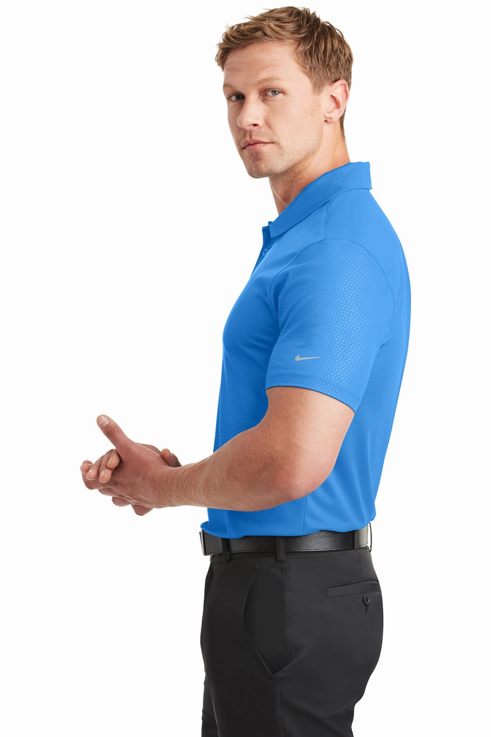 Nike Mens Dri-Fit Moisture Wicking Short Sleeve Polo Shirt - Brisk Blue