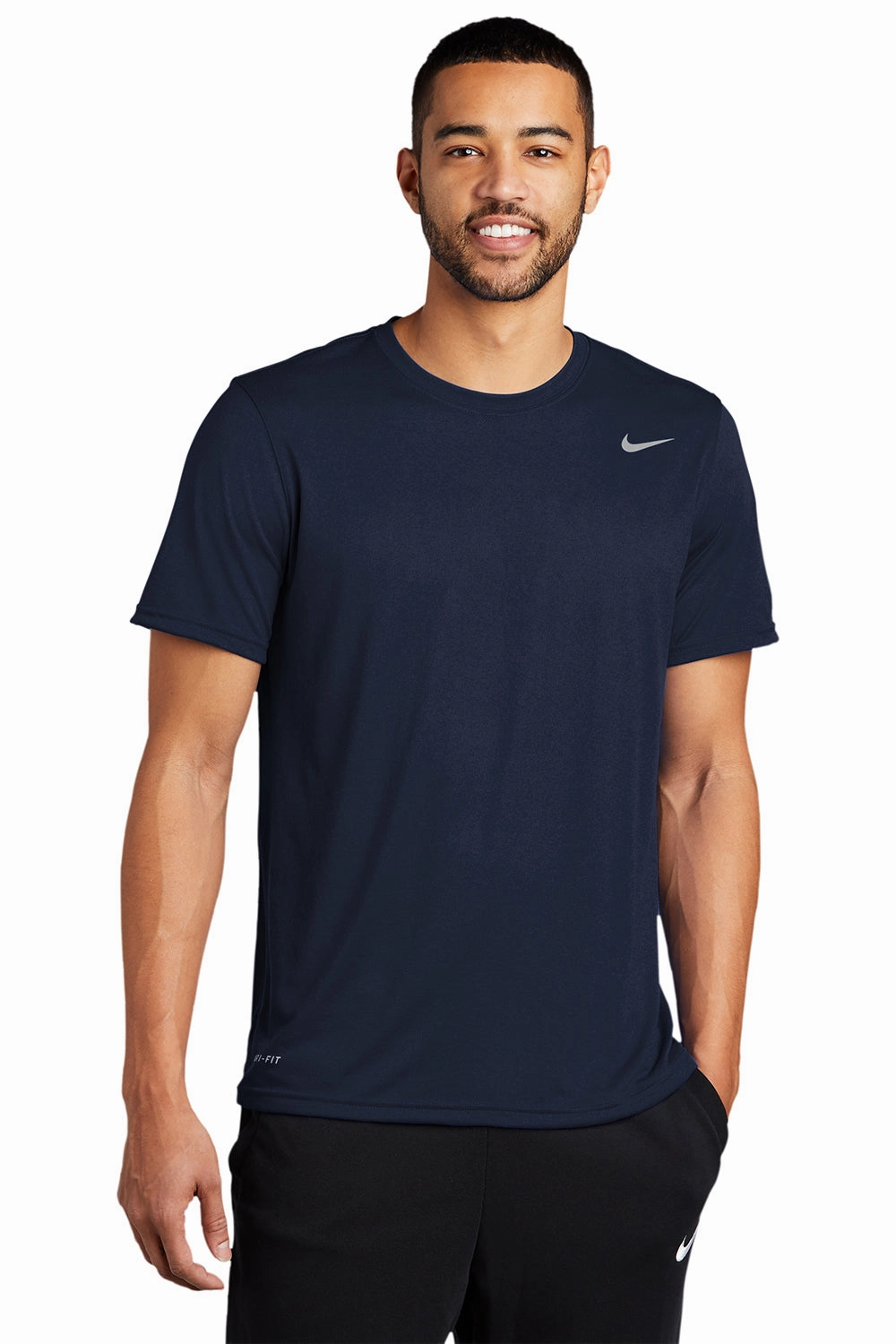 Nike Mens Team rLegend Dri-Fit Moisture Wicking Short Sleeve Crewneck T-Shirt - College Navy Blue