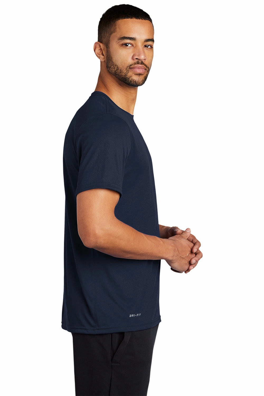 Nike Mens Team rLegend Dri-Fit Moisture Wicking Short Sleeve Crewneck T-Shirt - College Navy Blue