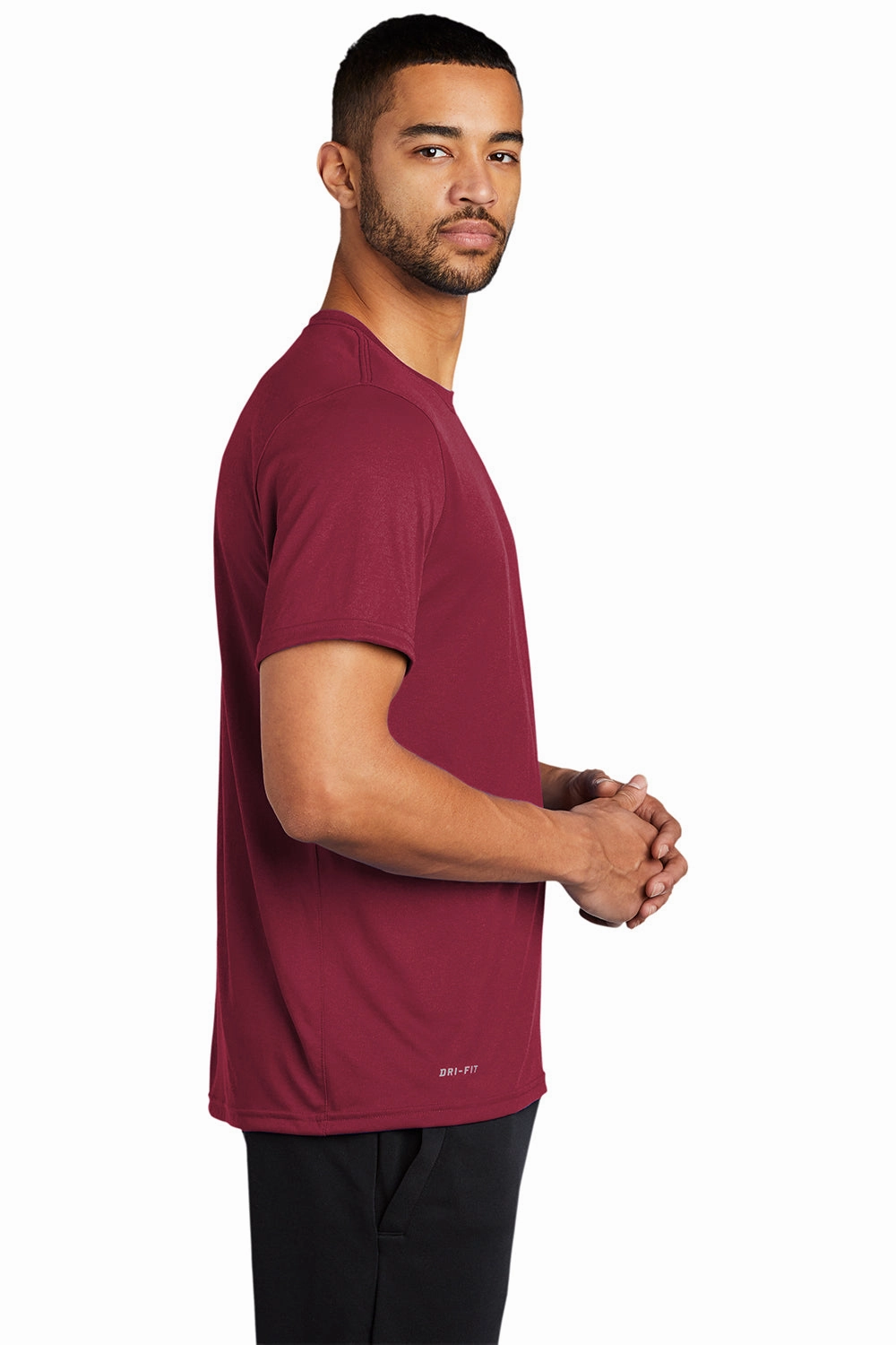Nike Mens Team rLegend Dri-Fit Moisture Wicking Short Sleeve Crewneck T-Shirt - Team Maroon
