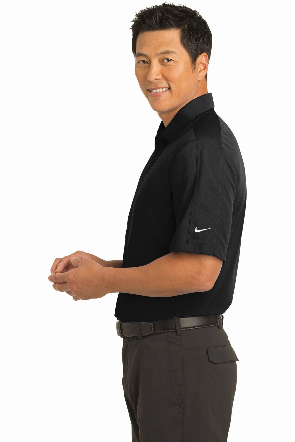Nike Mens Tech Sport Dri-Fit Moisture Wicking Short Sleeve Polo Shirt - Black