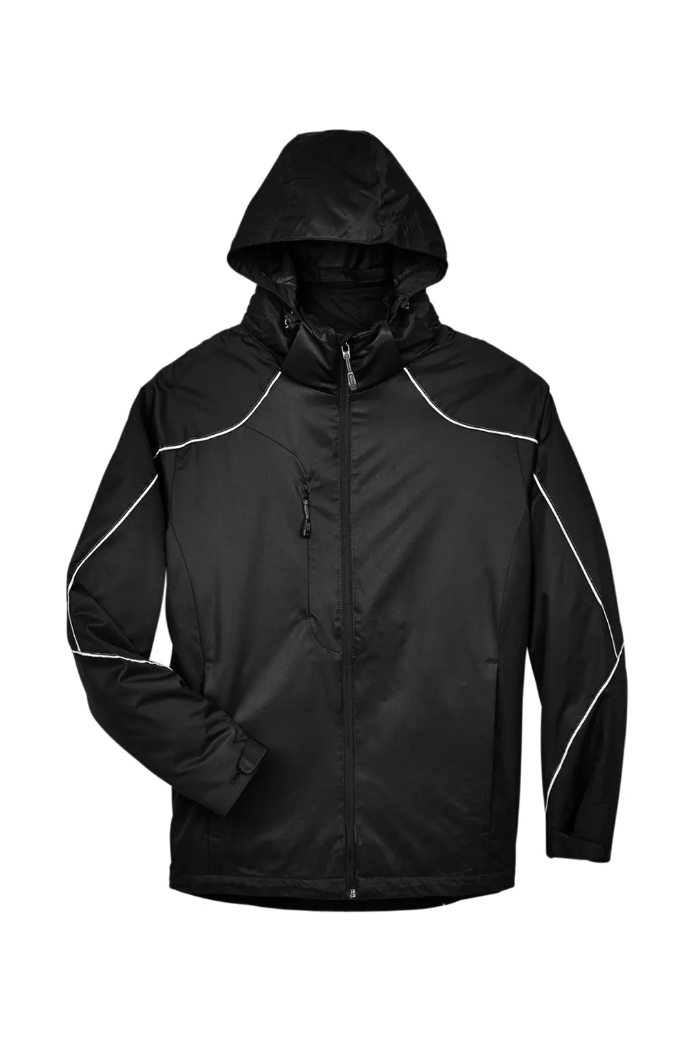 North End Mens Angle 3-in-1 Water Resistant Full Zip Hooded Jacket - Black