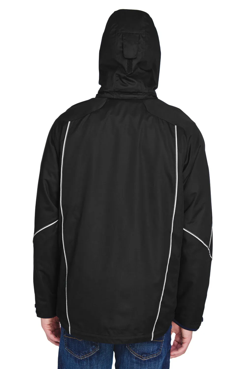 North End Mens Angle 3-in-1 Water Resistant Full Zip Hooded Jacket - Black